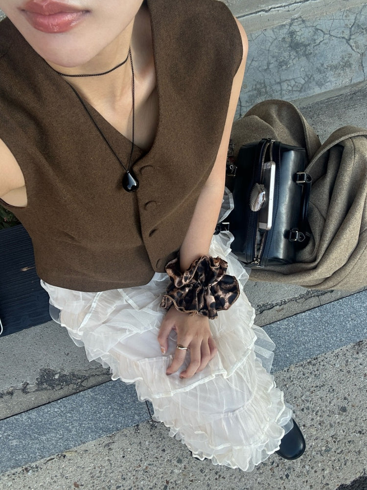 極美透紗蛋糕層次感及踝裙