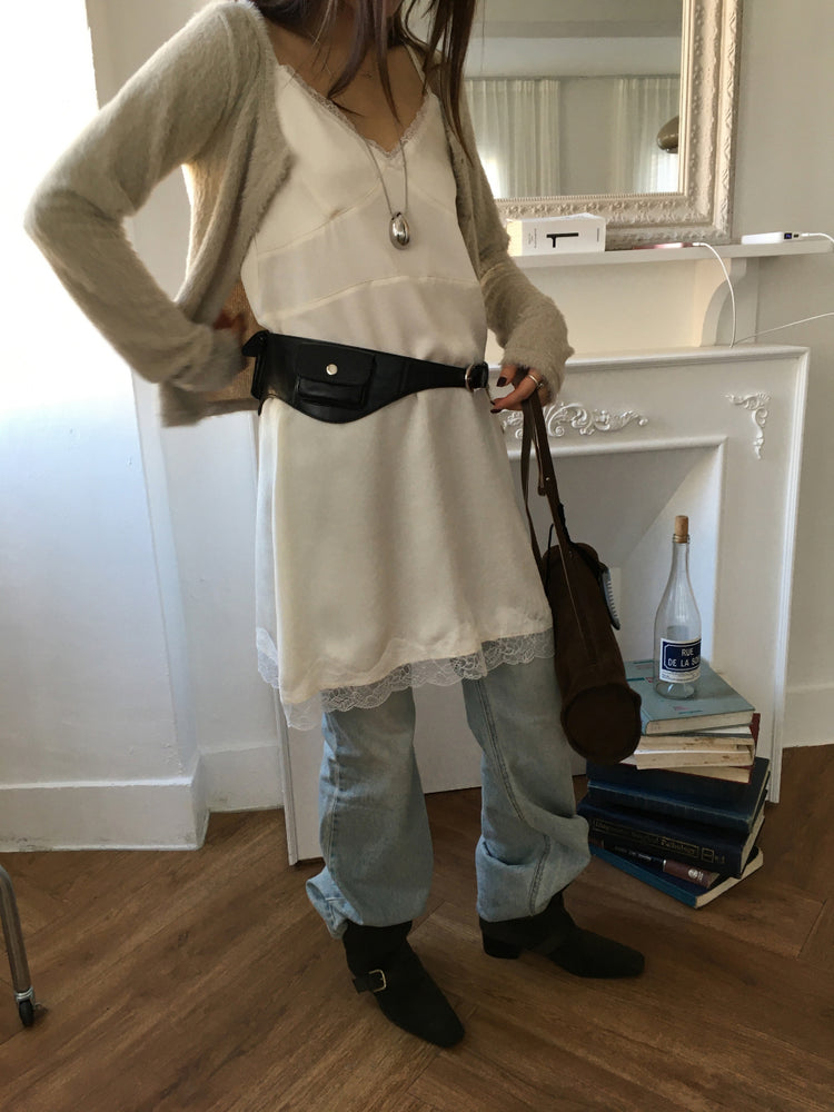 霧光蕾絲邊連身裙