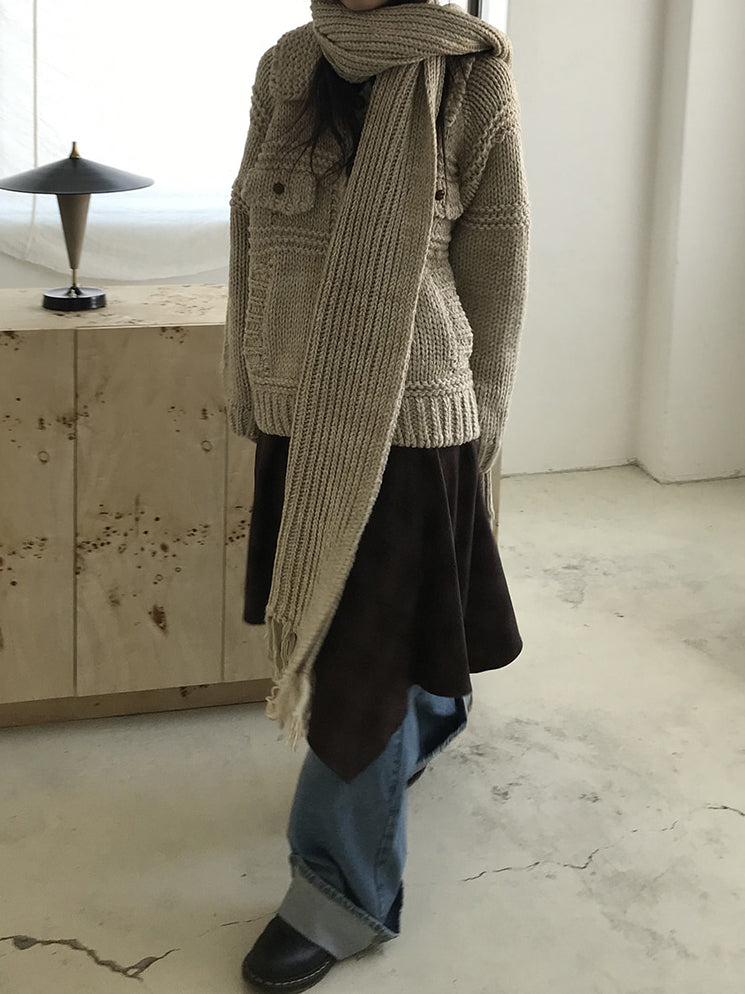 復古美色率性牛仔闊褲