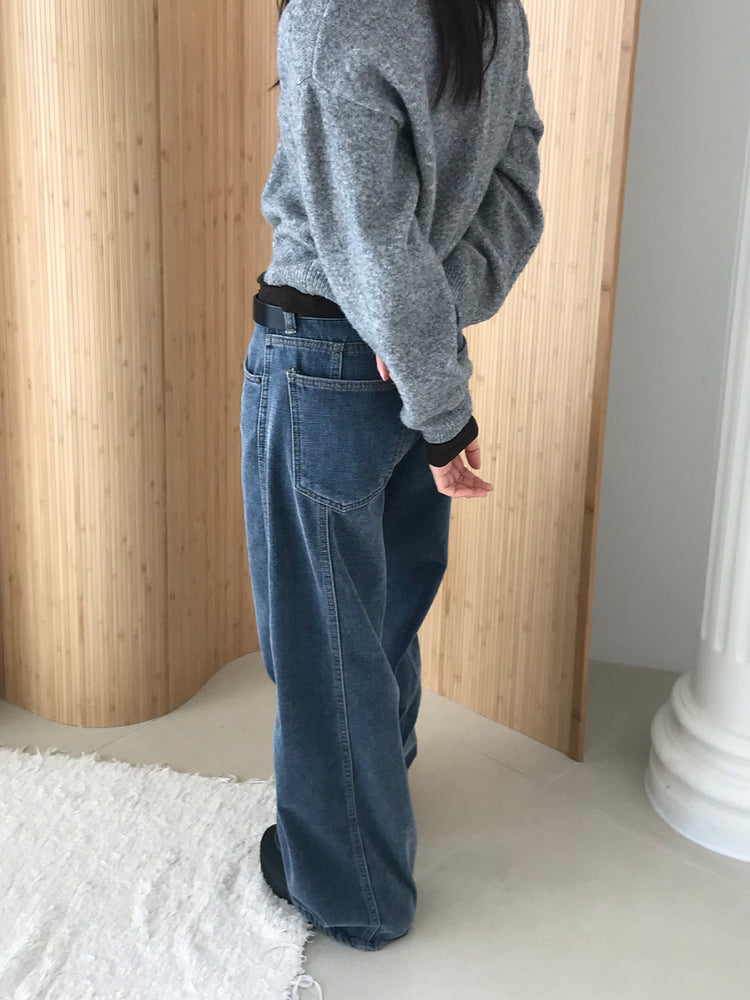 美色燈芯絨質感牛仔褲