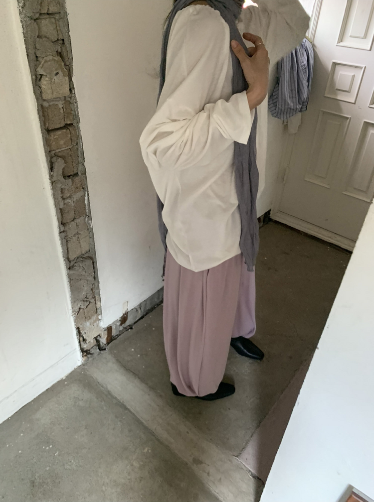 美肩抽繩寬鬆休閒上衣