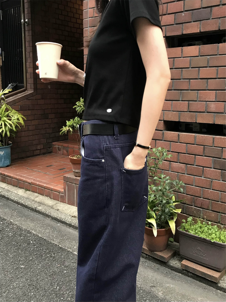 口袋明線細節牛仔褲