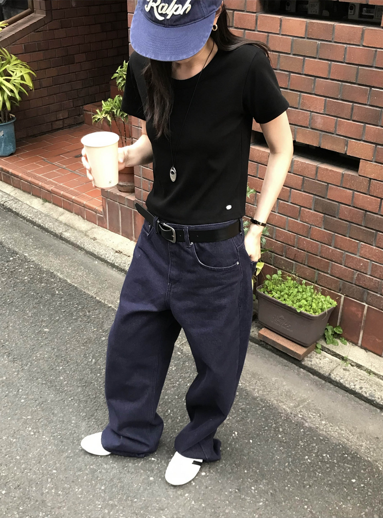 口袋明線細節牛仔褲