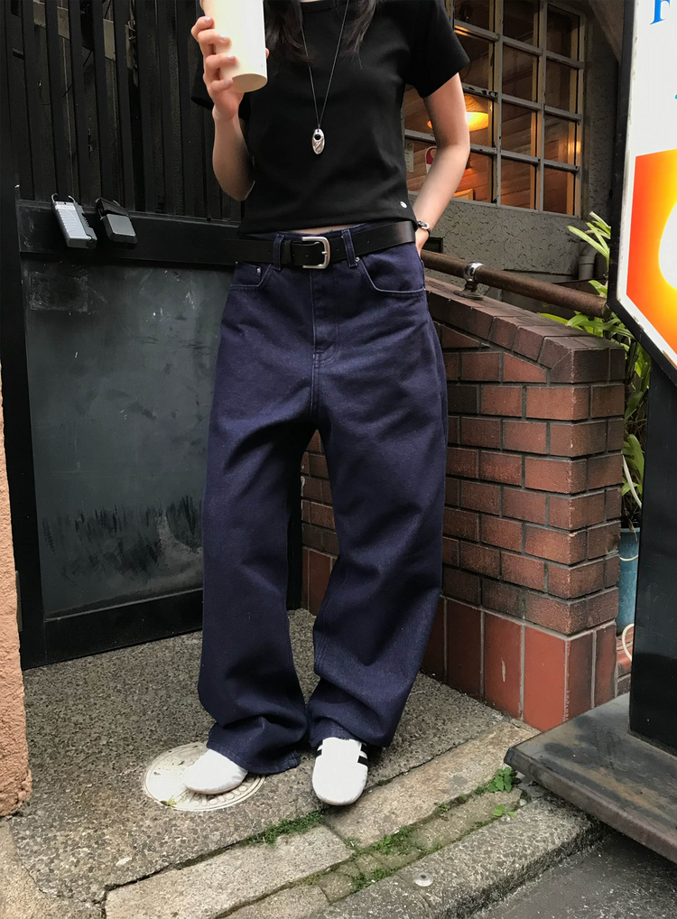 口袋明線細節牛仔褲