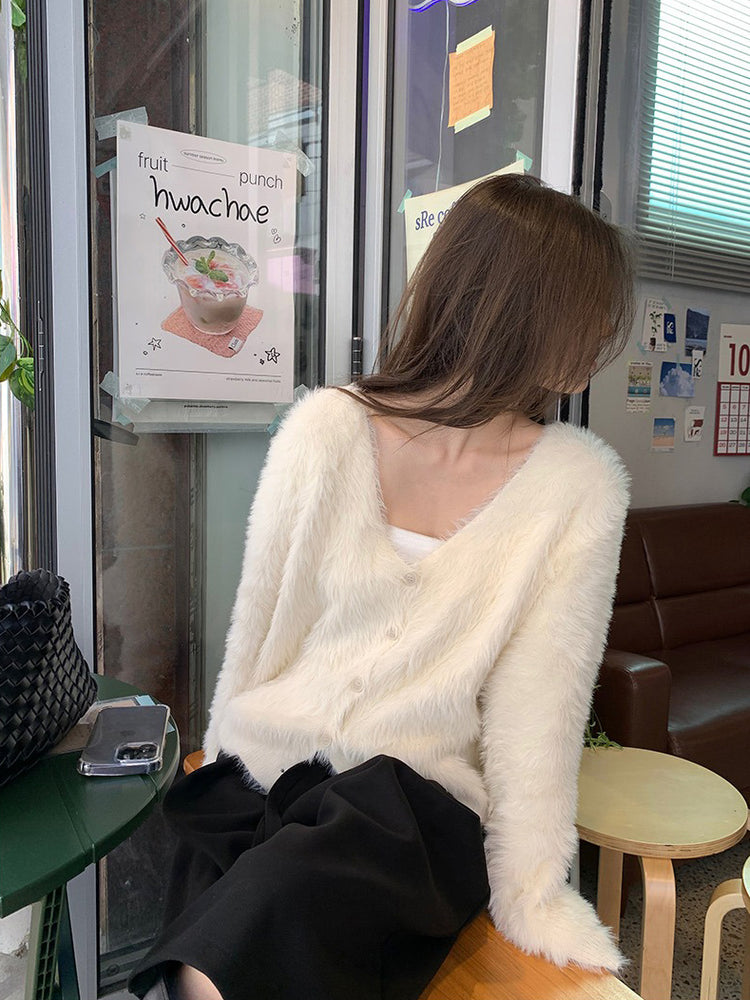 美色親膚毛絨質感外套