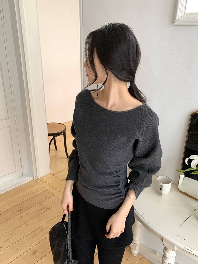 側綁帶細長腿假兩件裙褲