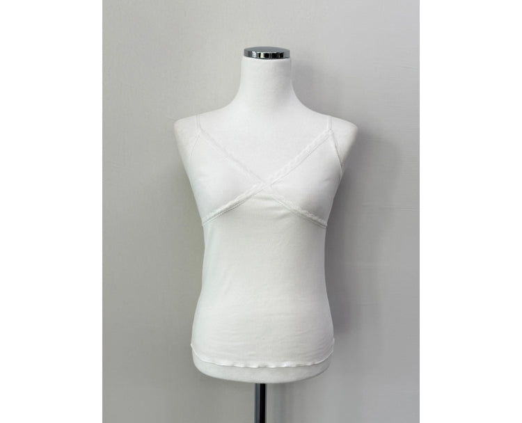 蕾絲邊可調節細節背心