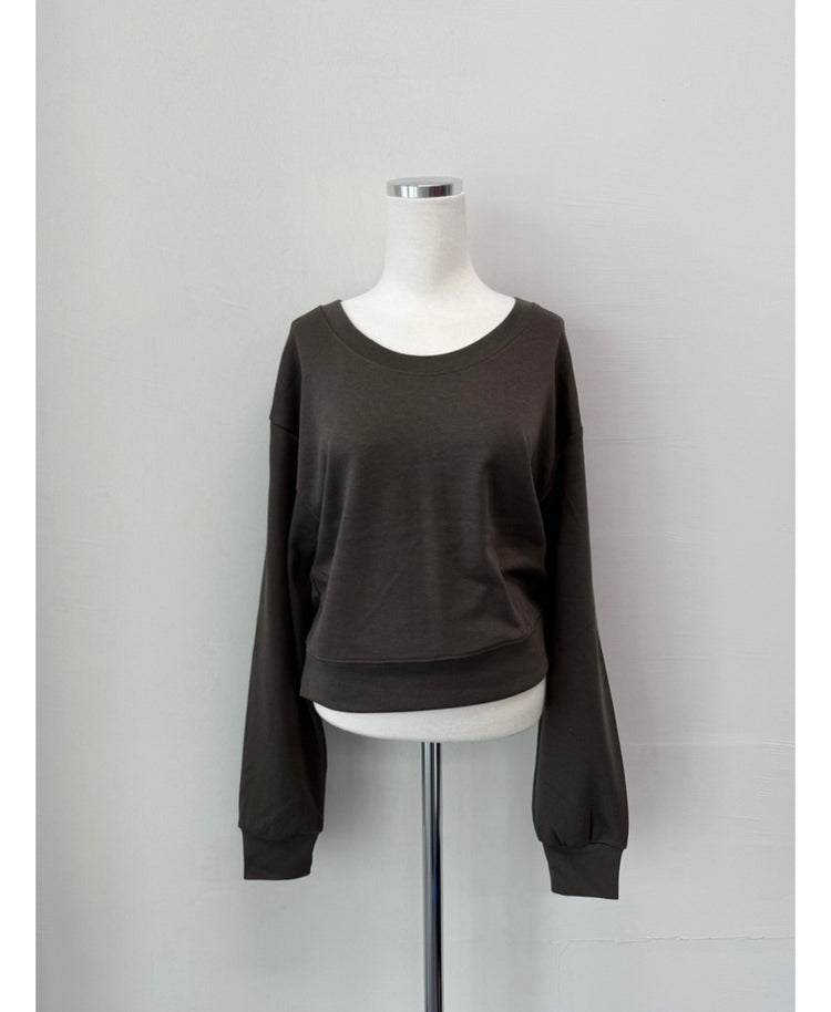 美肩U領修腰上衣