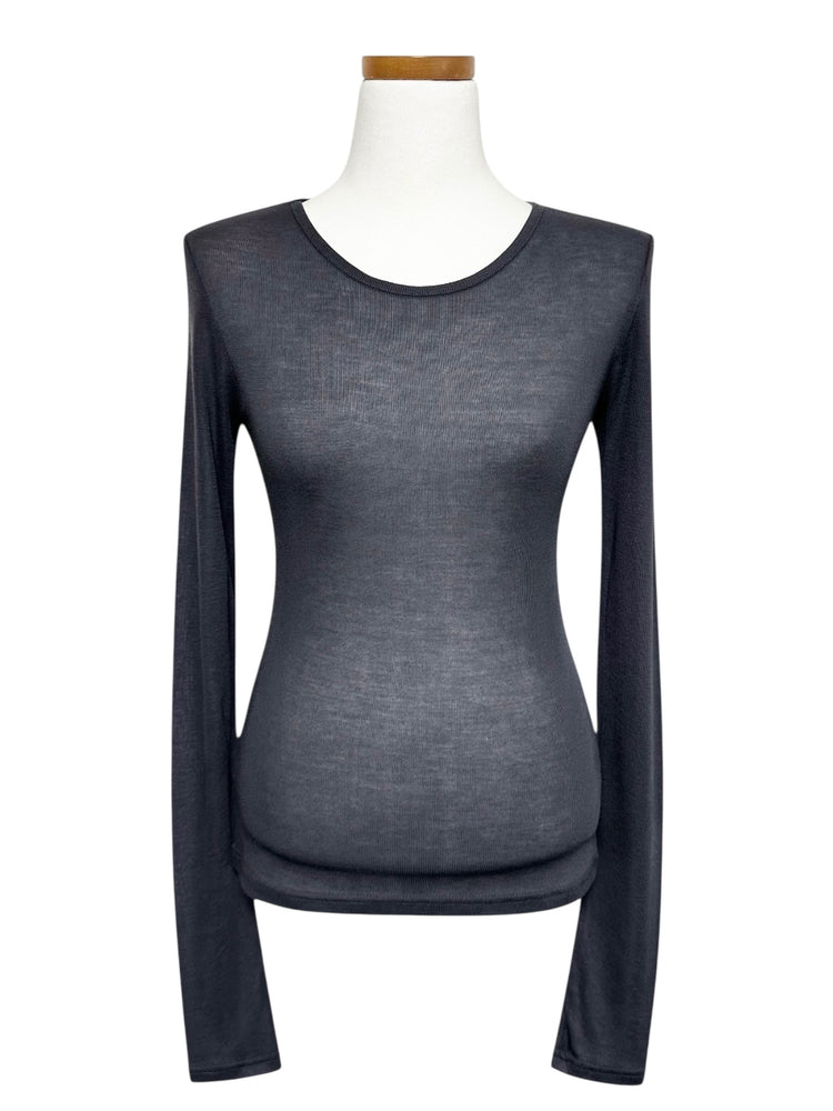 天絲微透基礎修身上衣