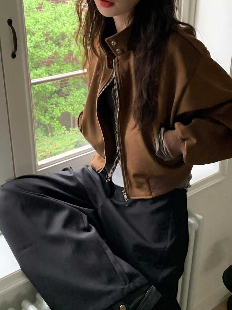 側壓線弧形細節廓形西褲