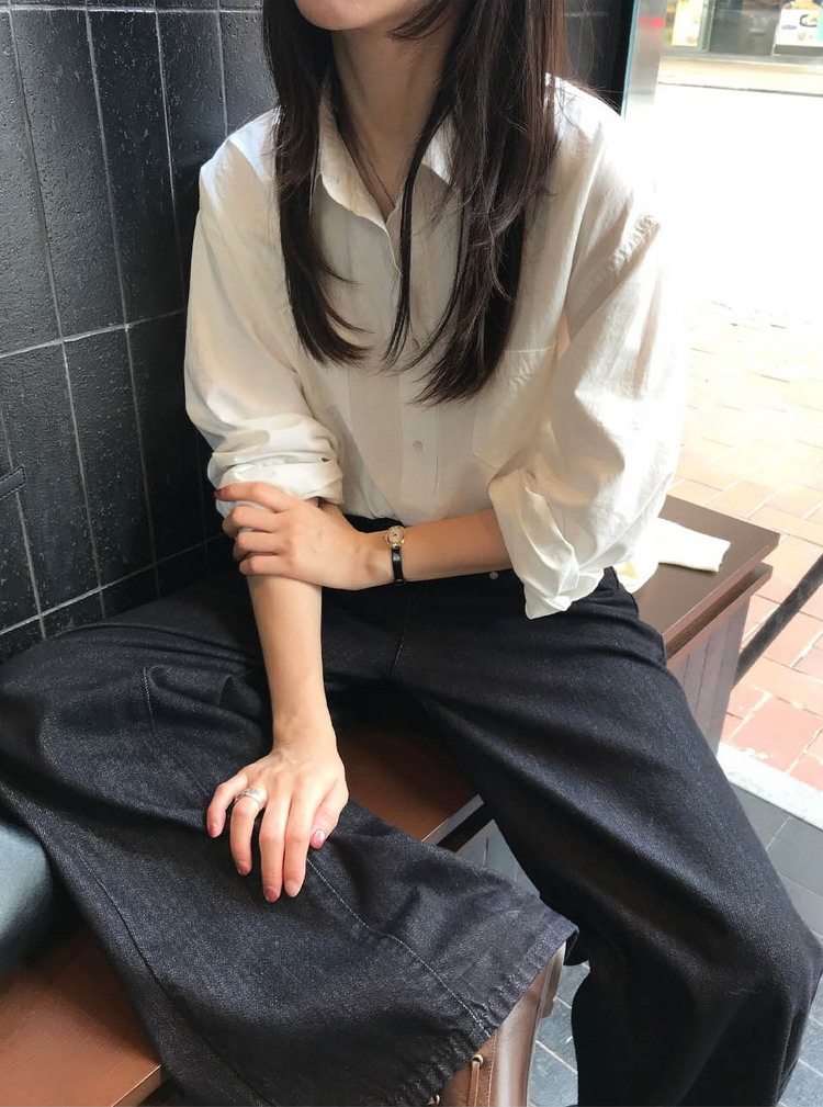 口袋細節直筒牛仔褲