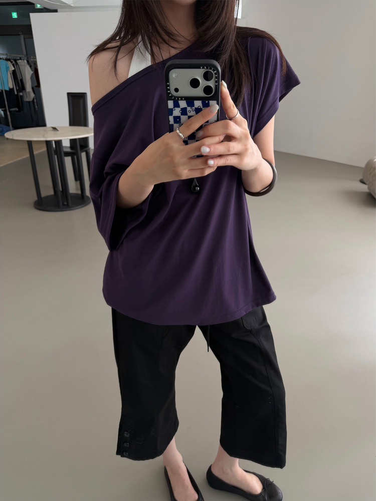 掛脖V領細節上衣