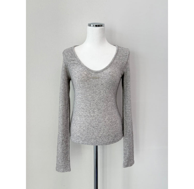 微透羊毛鐵扣細節上衣