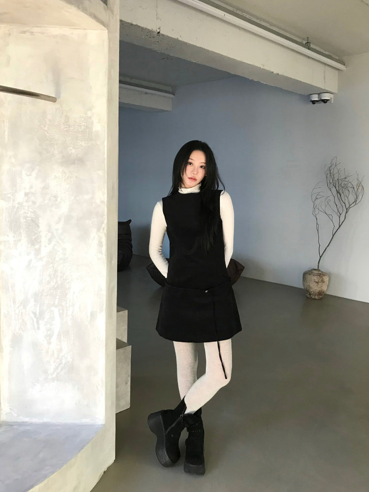 經典極簡腰帶細節連身裙