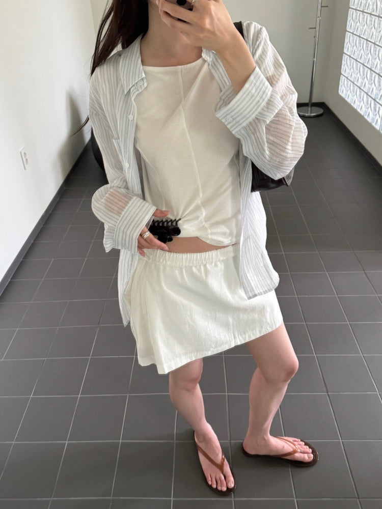 美色船領壓線細節上衣