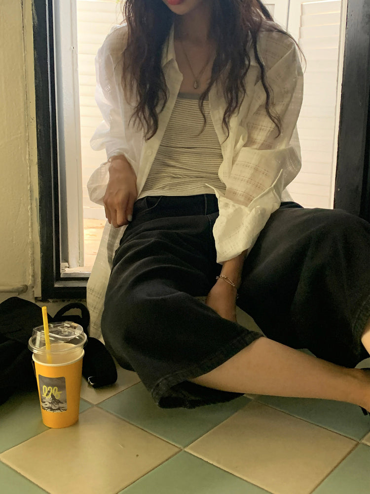條紋撞色基礎背心