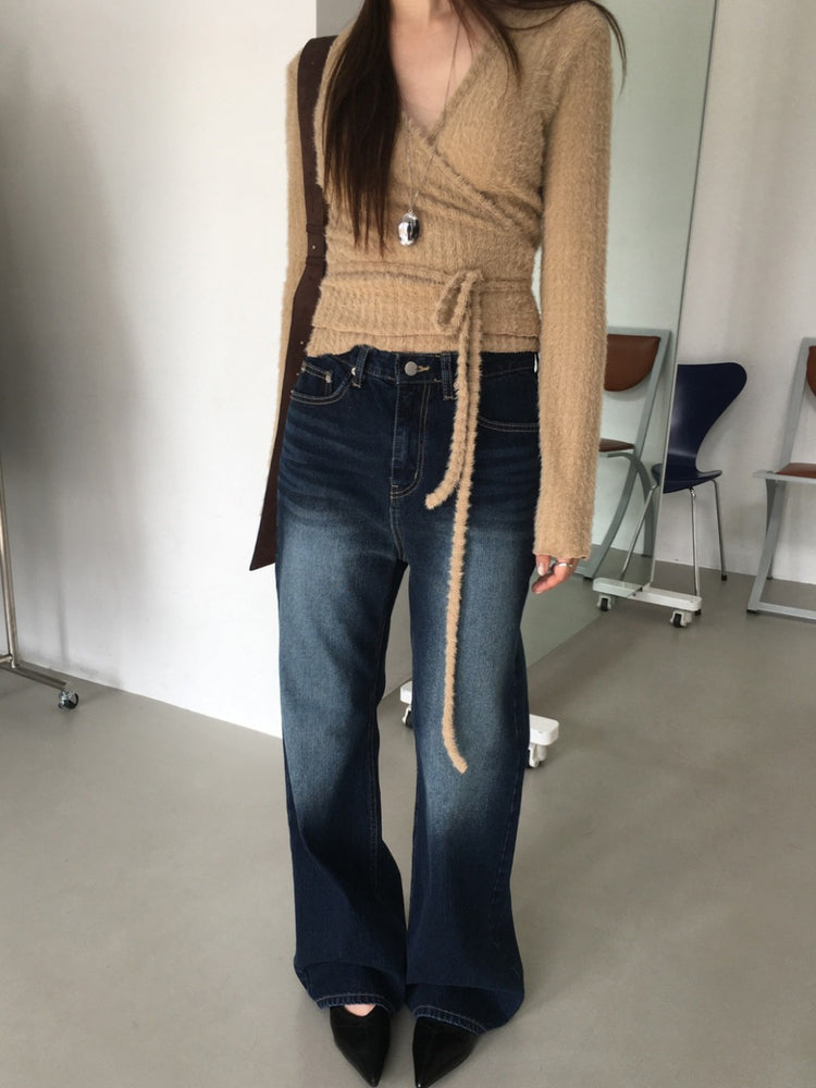 毛絨親膚綁帶細節上衣