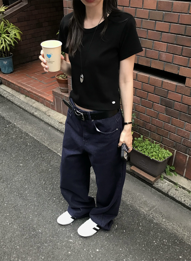 口袋明線細節牛仔褲