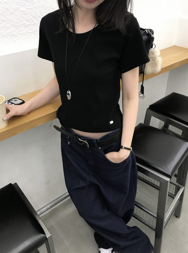 口袋明線細節牛仔褲