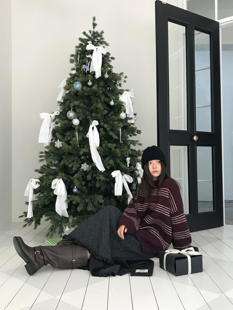 捲邊細節壓線及踝裙