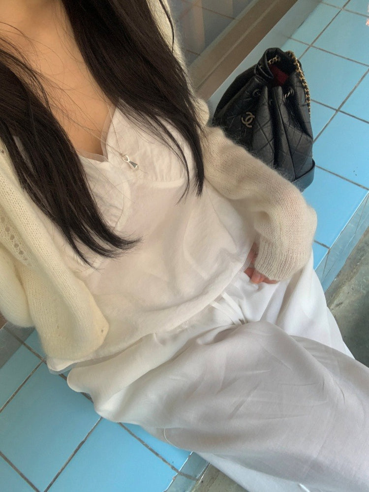 微透膚雙層細節上衣