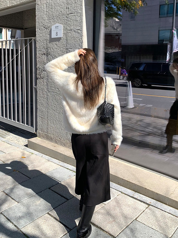 美色親膚毛絨質感外套