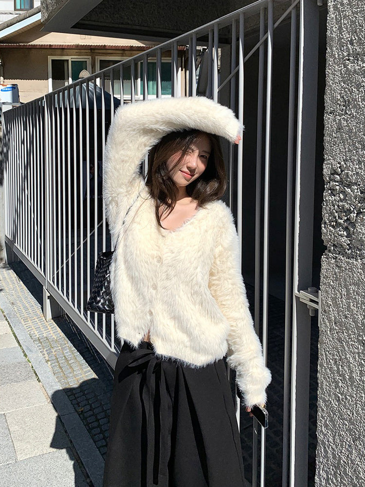 美色親膚毛絨質感外套