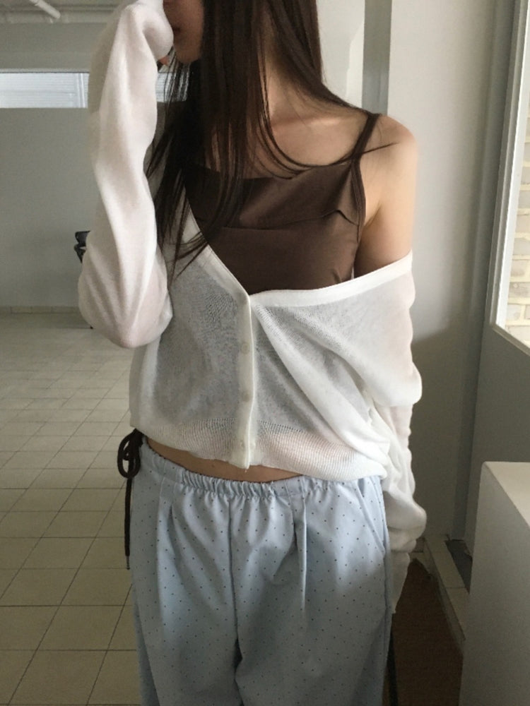 垂領雙層層次感背心