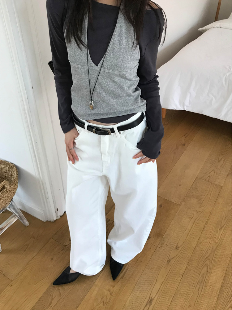 船領弧下擺修腰上衣