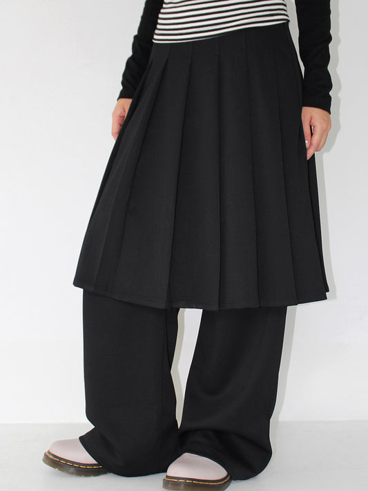 舒適休閒棉質百褶裙褲