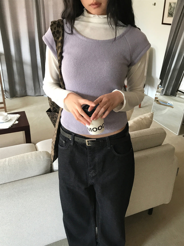 拉克蘭袖弧下擺修身上衣