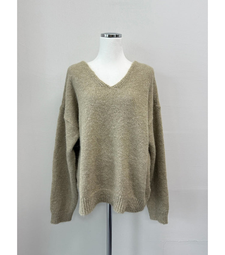 美背V領綁帶細節毛衣