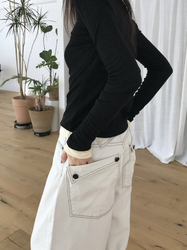 微透美色亨利領修身上衣