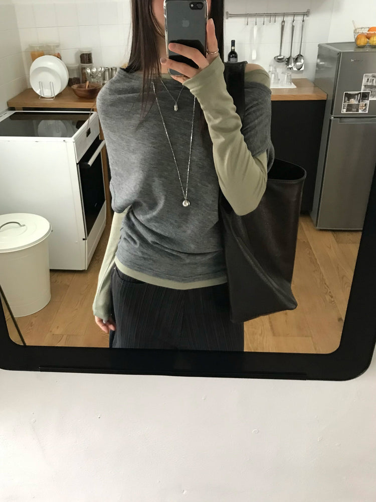 紋理寬肩帶容量袋