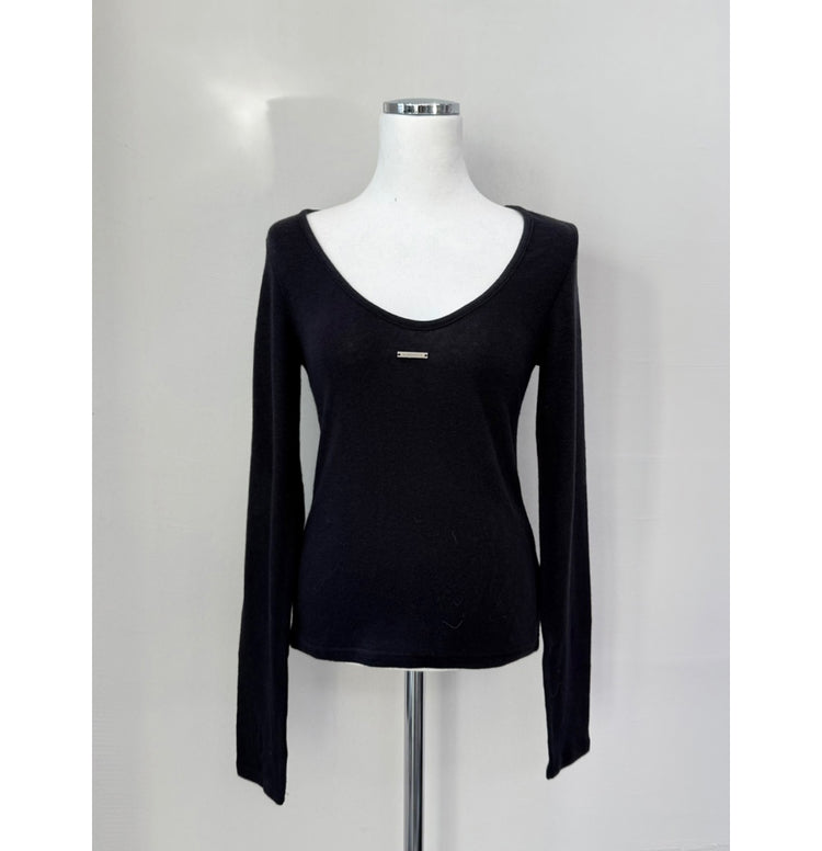 微透羊毛鐵扣細節上衣