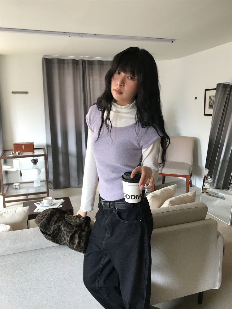 拉克蘭袖弧下擺修身上衣