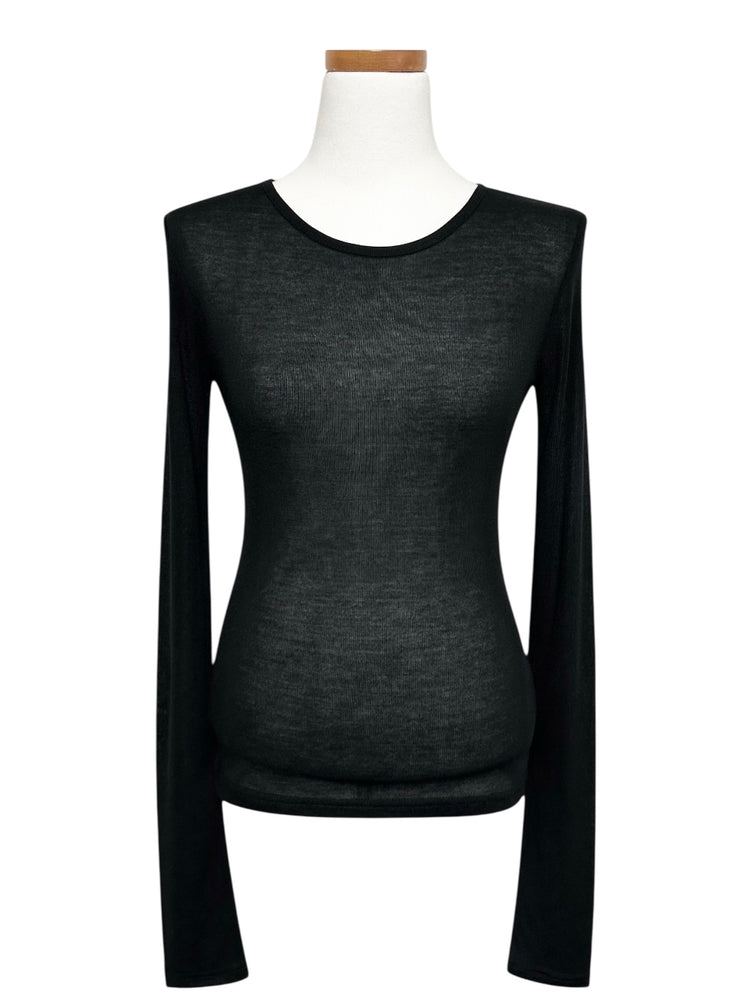 天絲微透基礎修身上衣