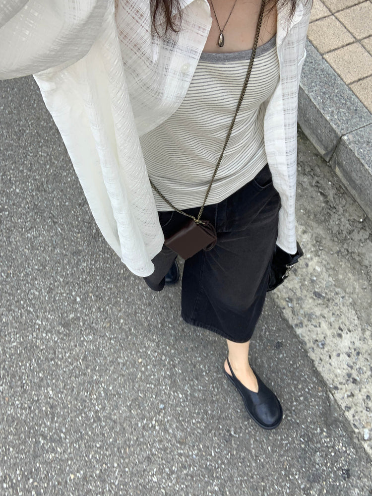 條紋撞色基礎背心