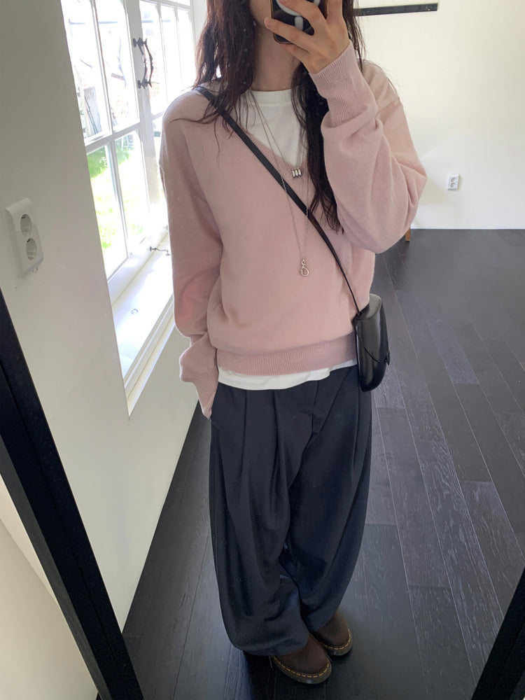 高質雙壓褶口袋細節直褲