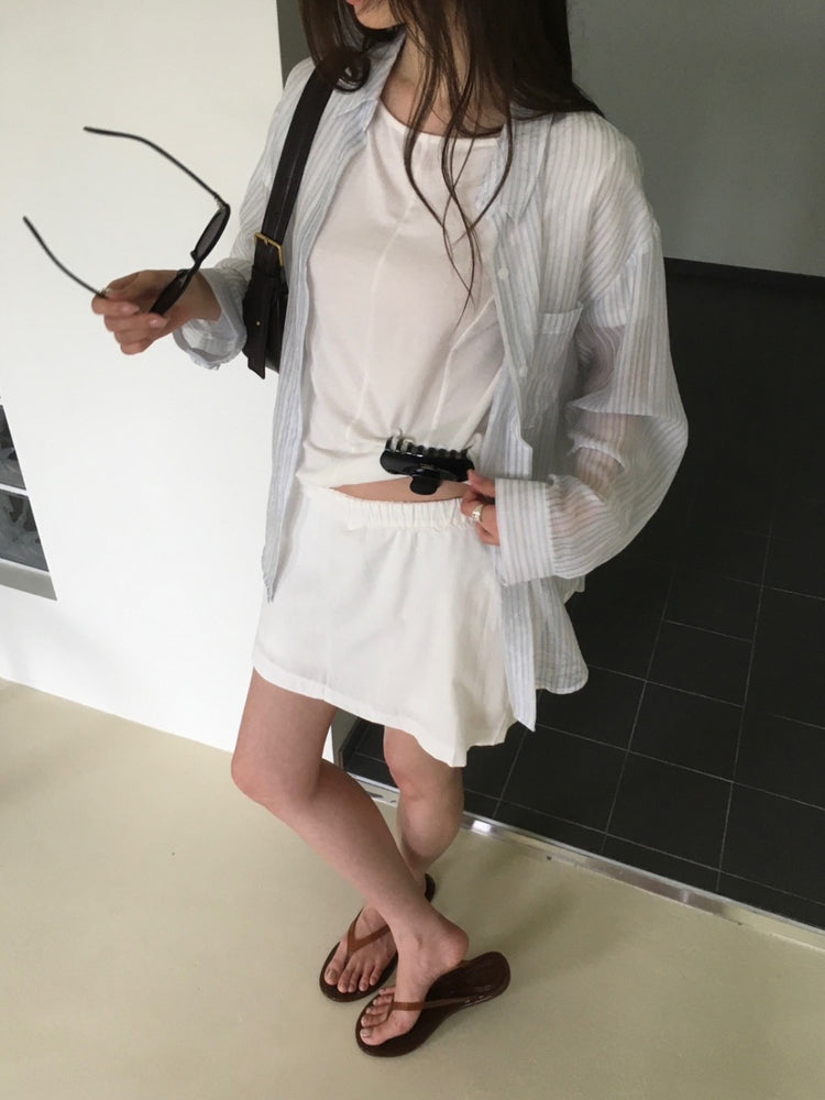 美色船領壓線細節上衣