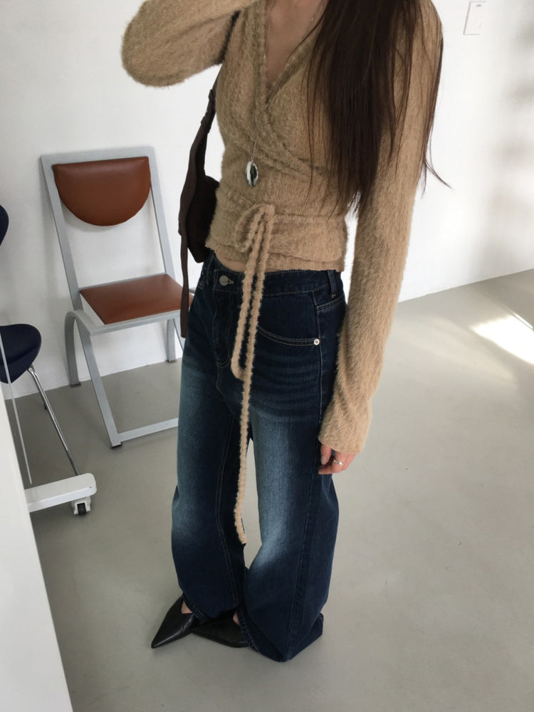 毛絨親膚綁帶細節上衣