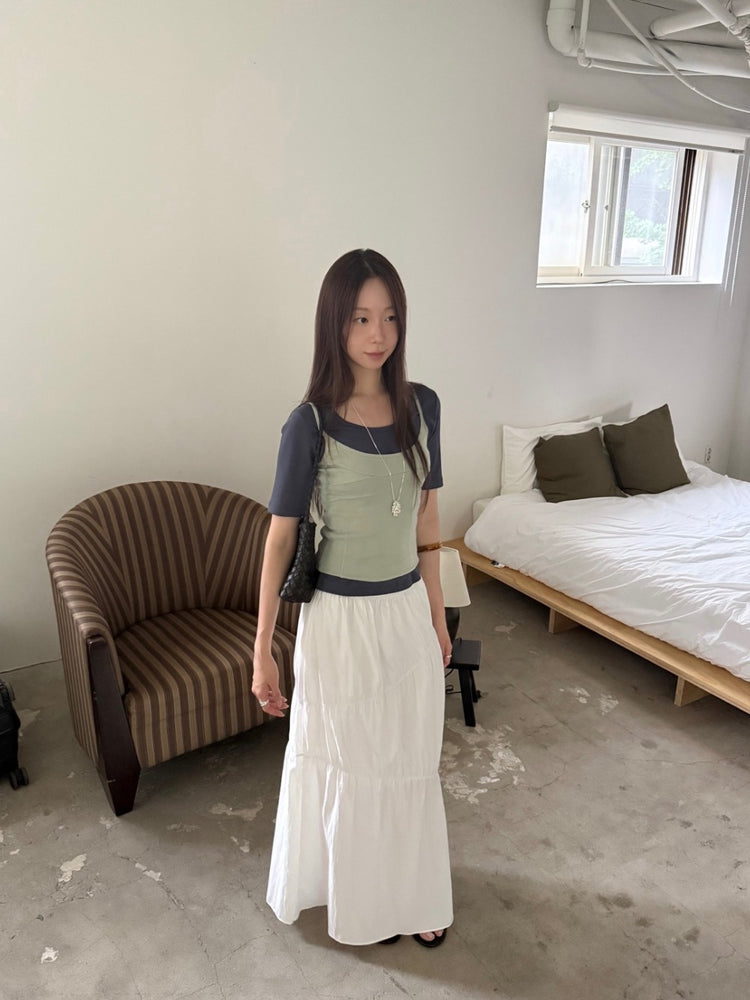 美色U領修身上衣