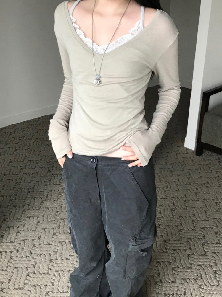 V領隨性修身上衣