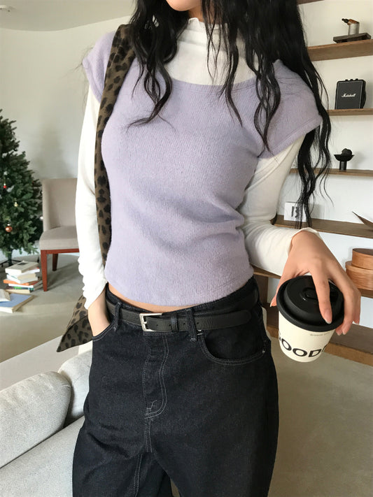 拉克蘭袖弧下擺修身上衣