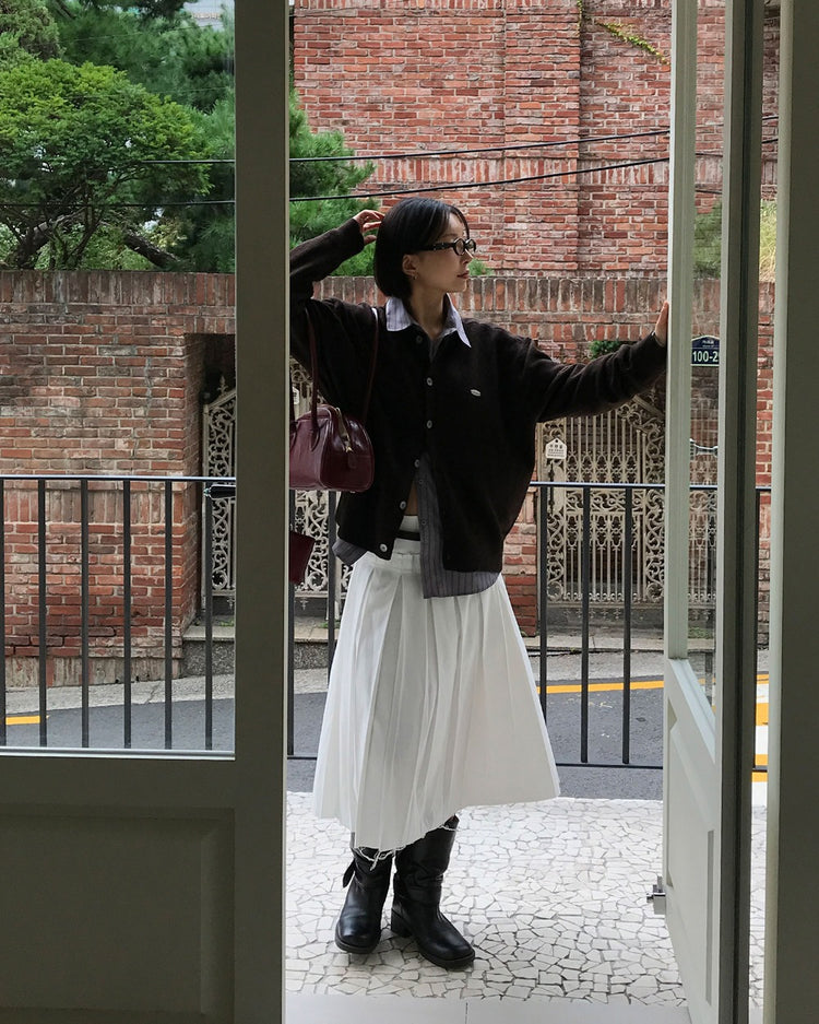 不修邊雙層細節百褶裙