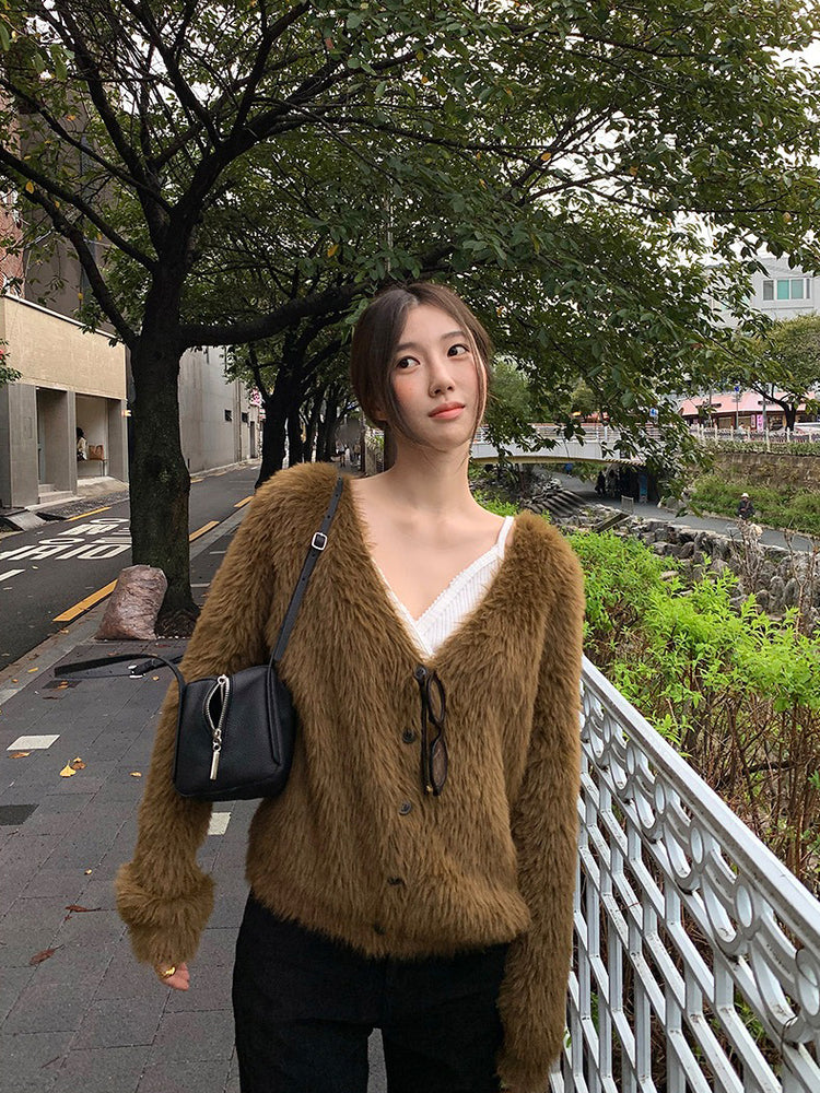 美色親膚毛絨質感外套