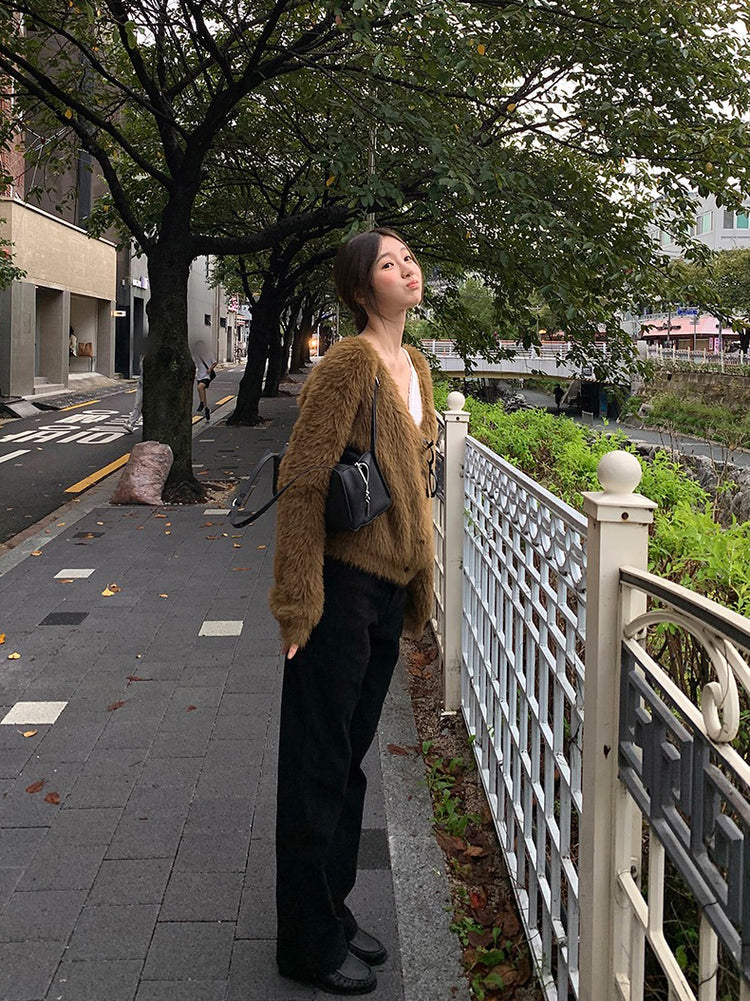 美色親膚毛絨質感外套