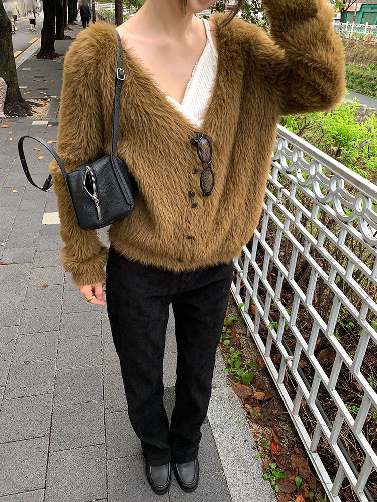 美色親膚毛絨質感外套