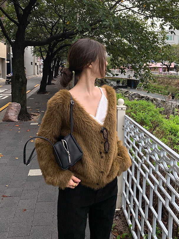 美色親膚毛絨質感外套