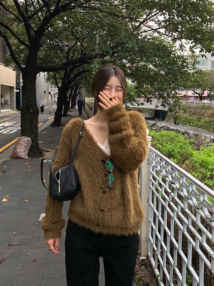 美色親膚毛絨質感外套